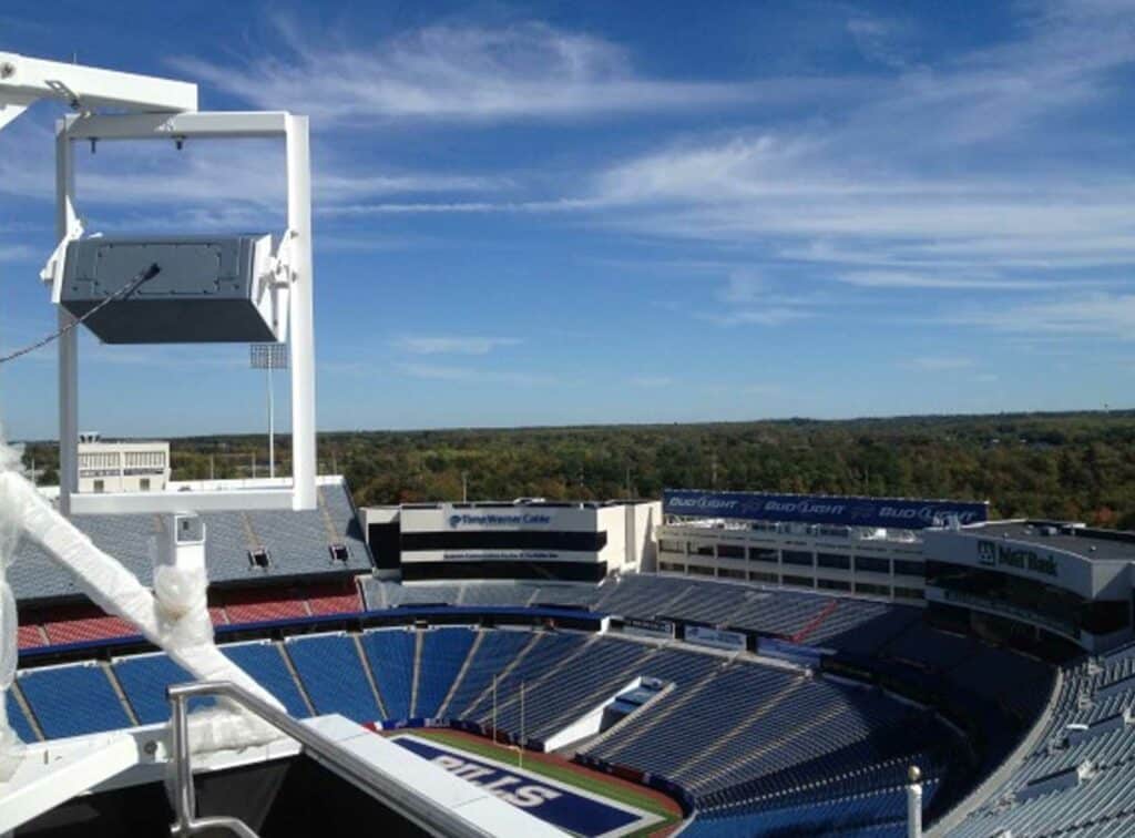 Speaker at top of New Era Field