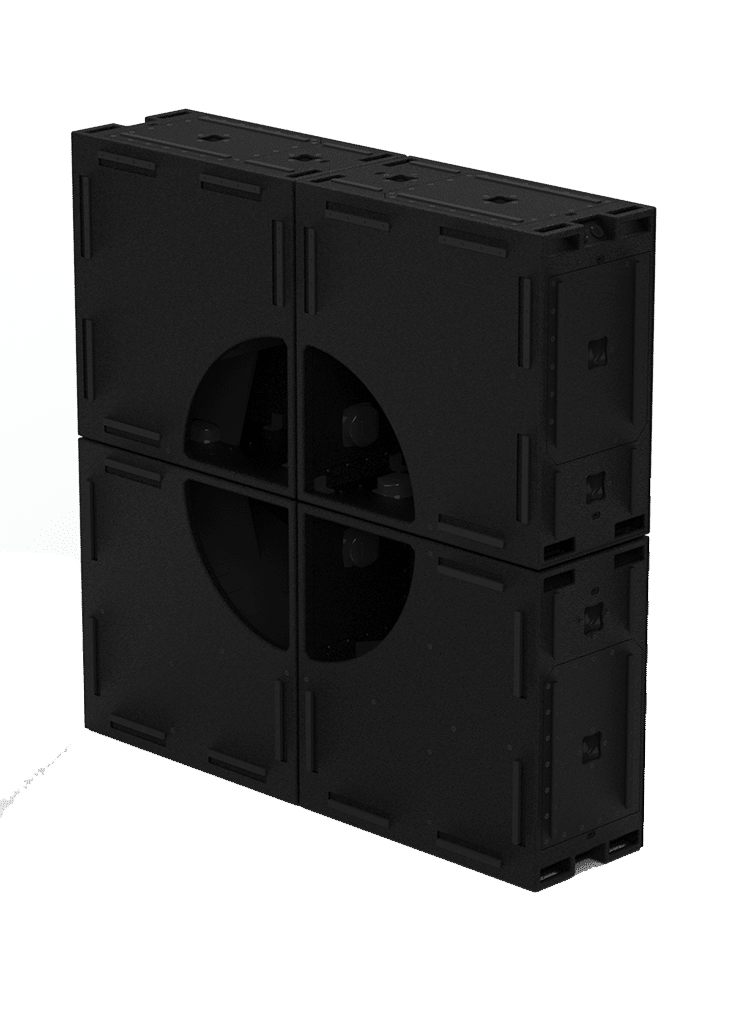 4 stacked BC215T subwoofers in configuration