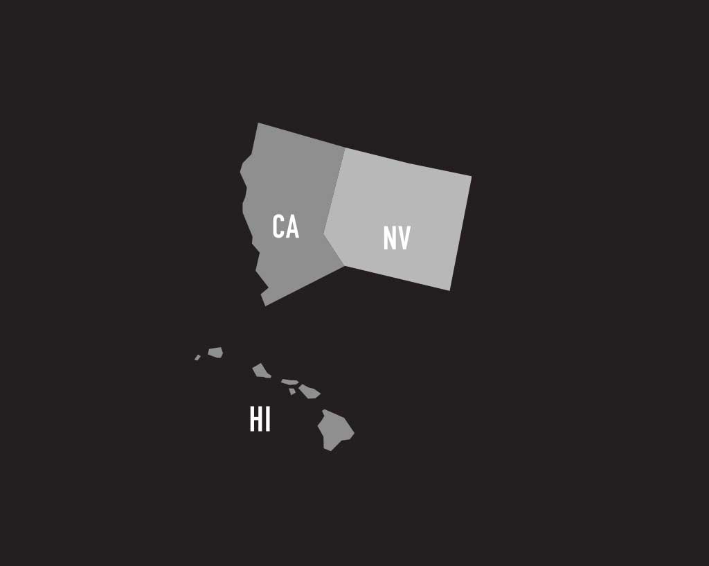northern california, nevada and hawaii