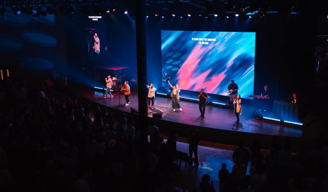 On stage at The Jefferson Church